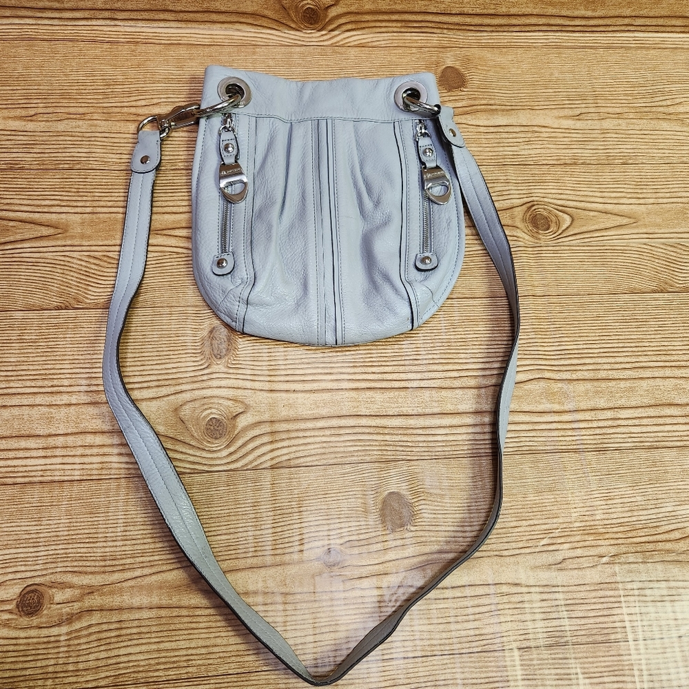 B. Makowsky Medium Grey Crossbody/Shoulder Bag